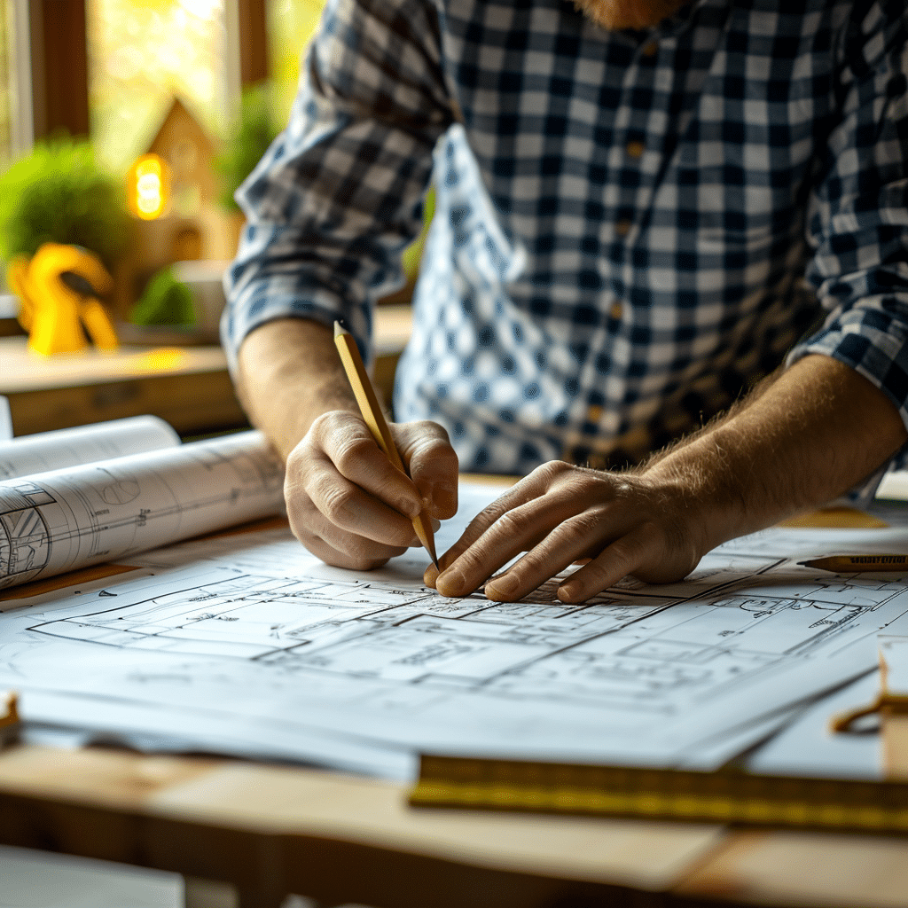 econception Create an image of an architect working on construc 8cbbed37 71d3 4cb5 95f7 1e1de477a2ef 1